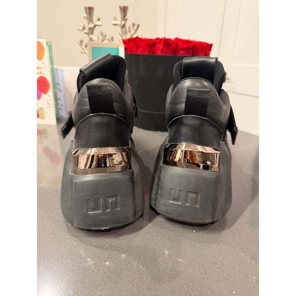 United Nude Space Kick Black Jet Platform Sneakers EUC Designer Rave Goth Luxury - Picture 2 of 11